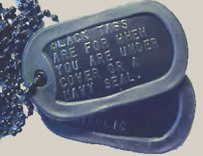 Black dog tags