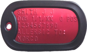 Coast Guard Medical ID Dog Tag