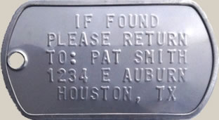 Stainless Steel Key Tag